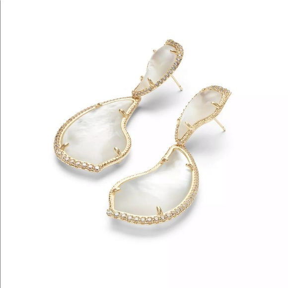 NWT Kendra Scott Teddy Mother-of-Pearl Earrings - Picture 2 of 3